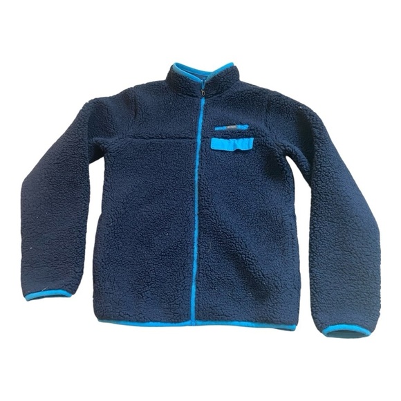 Columbia Other - Columbia Full Zip Fleece Sherpa Jacket Sz L Kids 14-16 Navy Blue